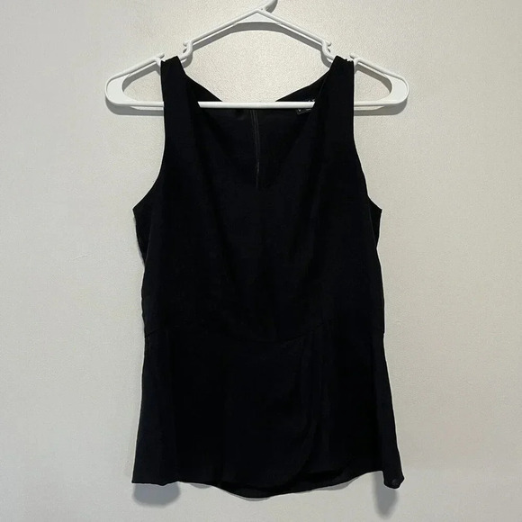 Theory Silk Maggie Peplum Sleeveless Blouse Size Small - Picture 3 of 10